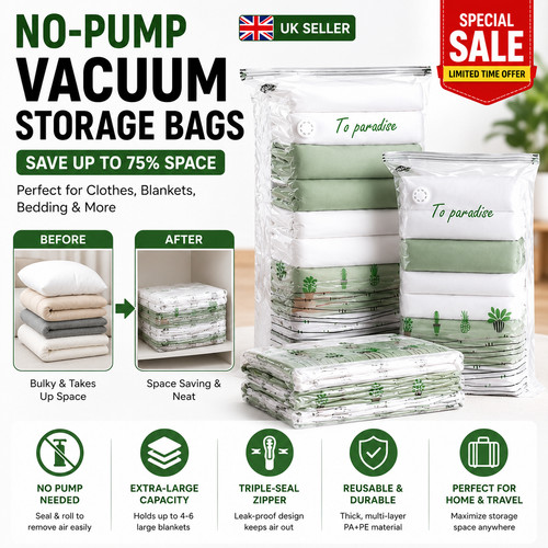 Pump vacuum storage bags - storage,